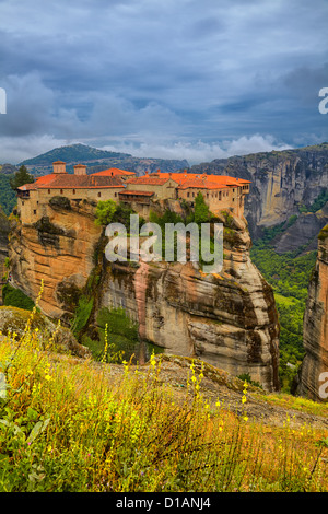 Varlaam monastero di Meteora nella regione di Trikala in estate, Grecia. Foto Stock