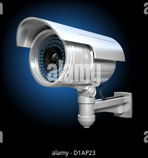 Immagine 3d di classico cctv a infrarossi Foto Stock