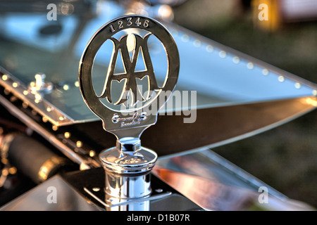 Close-up AA badge sulla Rolls Royce Silver Dawn 1908 Foto Stock