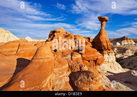 Toadstool hoodoo Paria Rimrocks vicino a Kanab, Grand Staircase-Escalante monumento nazionale, Utah, Stati Uniti d'america stati uniti d'America Foto Stock