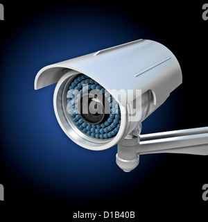 Immagine 3d di classico cctv a infrarossi Foto Stock