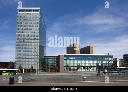 Batiment Tour B, torre B, parte del Parlamento europeo, il quartiere europeo, Kirchberg, Lussemburgo città, Europa Foto Stock