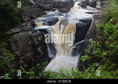 Scivolo Andriamamovoka (cascata), Namorona River, Ranomafana National Park, Madagascar, Africa. Foto Stock