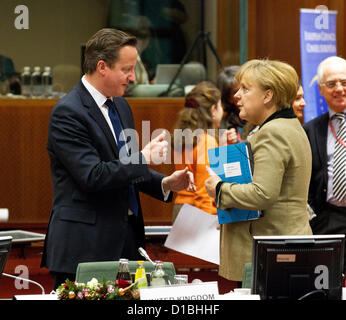 Il PM David Cameron Cancelliere Angela Merkel Foto Stock