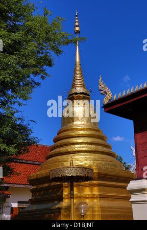 Golden Chedi di Wat Pa Phrao Nai tempio, Chiang Mai, Thailandia Foto Stock