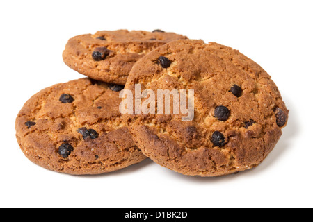 I biscotti con pezzetti di cioccolato, isolato Foto Stock