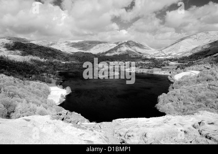 Infra Rosso immagine in bianco e nero di Grasmere Foto Stock