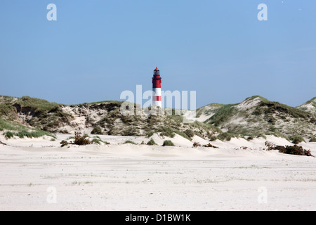 Amrum, Süddorf, Germania, dune, faro e Kniepsand Foto Stock