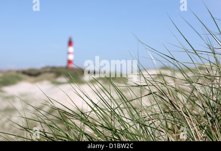 Amrum, Süddorf, Germania, faro e delle dune Foto Stock