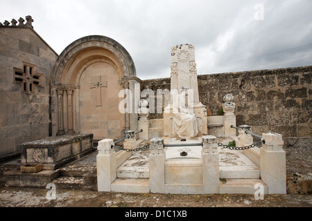 Alcudia, Mallorca, Spagna, tomba nel cimitero comunale Foto Stock