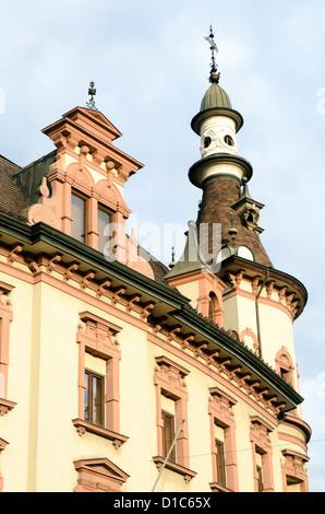 Dettagli architettonici - Bolzano, Alto Adige - Italia Foto Stock