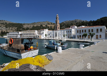 Symi. Isole Dodecanesi. La Grecia. Monastero di Michael di Panormitis / Moni Taxarhou Mihail. Foto Stock