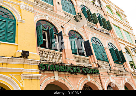 Starbucks Piazza Senado Macau. Foto Stock