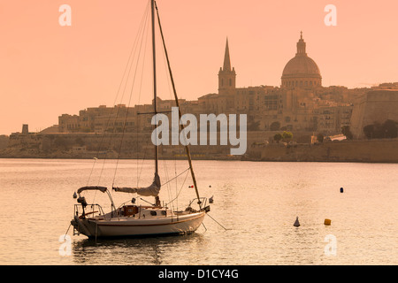 Malta, Skyline di La Valletta Foto Stock