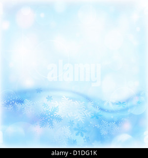 Immagine di blue abstract sfondo inverno, illustrazione di bellissimi fiocchi di neve in inverno, decorazioni di frontiera, felice anno nuovo Foto Stock