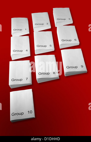 Un set di file numerati da 1 a 10. Foto Stock