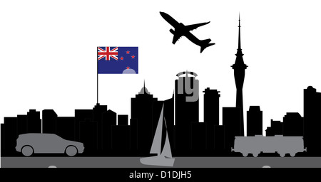 Viaggiare a aukland skyline nuovo sealand Foto Stock