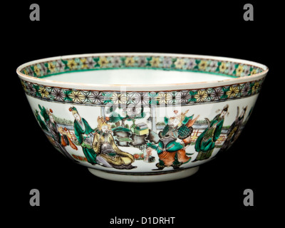 Antiquariato del XIX secolo cinese dipinto a mano vaso in ceramica Foto Stock