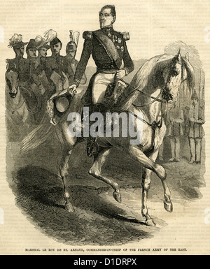 1854 incisione, il Maresciallo Le Roy de San Arnaud, comandante in capo dell'esercito francese in Oriente. Foto Stock