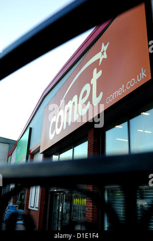 Hove Brighton Regno Unito 18 Dicembre 2012 - Chiuso la cometa prodotti elettrici store sulla Goldstone Retail Park a Hove Brighton Foto Stock