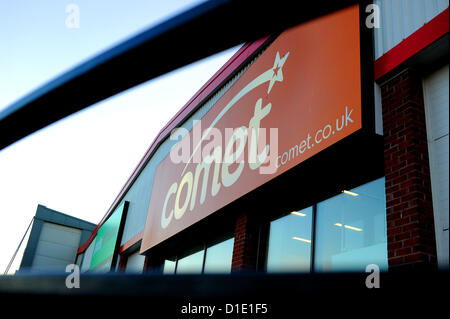 Hove Brighton Regno Unito 18 Dicembre 2012 - Chiuso la cometa prodotti elettrici store sulla Goldstone Retail Park a Hove Brighton Foto Stock