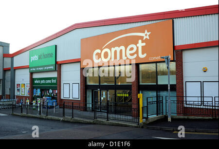 Hove Brighton Regno Unito 18 Dicembre 2012 - Chiuso la cometa prodotti elettrici store sulla Goldstone Retail Park a Hove Brighton Foto Stock