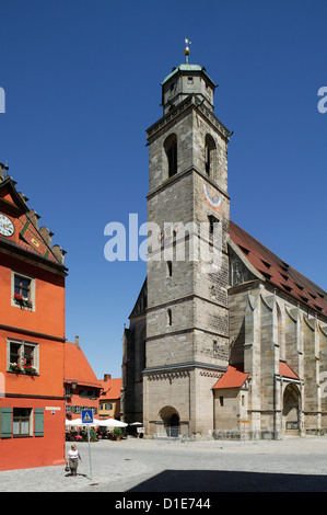 Dinkelsbuehl, Germania, la chiesa di San Giorgio nella Città Vecchia a Dinkelsbuehl Foto Stock