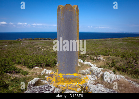 L'obelisco del principe delle isole Saltee, sul grande Saltee al largo della costa di Co. Wexford, Irlanda. Foto Stock