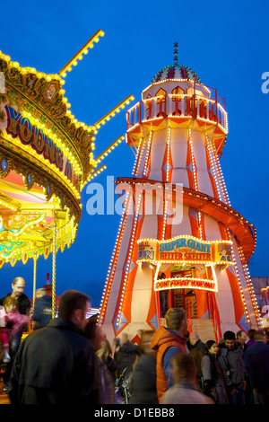 Helter Skelter, fiera d'oca, Nottingham, Nottinghamshire, England, Regno Unito, Europa Foto Stock