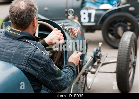 Vintage Bugatti automobili a prescott, Gloucestershire, Inghilterra, Regno Unito. Foto Stock