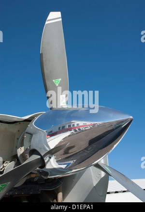 Close-up di una repubblica RC-3 Seabee elica contro il cielo blu Foto Stock