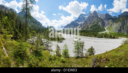 Wimbach Valle, sulle Alpi di Berchtesgaden, Ramsau, Germania Foto Stock