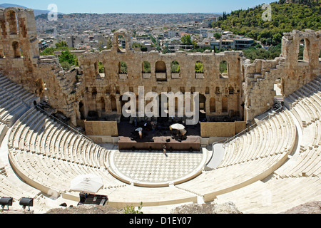 Odeon di Erode Attico sull'Acropoli di Atene, Grecia Foto Stock