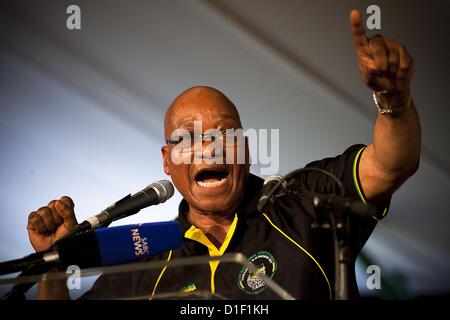 MANGAUNG, SUD AFRICA - 18 dicembre: Rieletto ANC presidente Jacob Zuma all'ANC elettivo della conferenza sul dicembre 18, 2012 in Mangaung, Sud Africa. (Foto di Gallo Immagini / Tempi / Daniel nato) Foto Stock