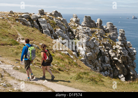 Pointe de Penhir, Crozon Peninsula, Finistère Bretagna, Francia Foto Stock