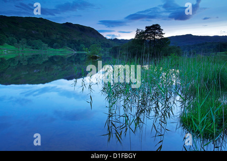 Tramonto, Rydal acqua, Parco Nazionale del Distretto dei Laghi, Cumbria, England, Regno Unito, Europa Foto Stock