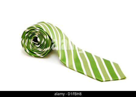 Striped tie isolato su bianco Foto Stock