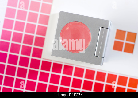 Biancheria tester sul diagramma dei colori Foto Stock