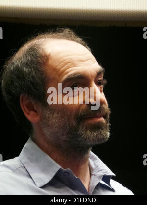 Il filmaker italiani David Maria Putortì presenta il suo film "La Guerra del maiale" XVIII Dicembre in Verdi cinema di Barcellona durante l'ultimo giorno del Festival del cinema italiano. Foto Stock