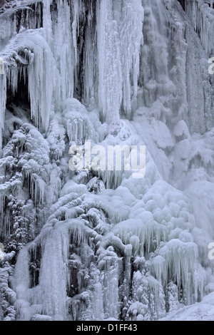 Congelati Radau cascata in inverno vicino a Bad Harzburg, Harz, Bassa Sassonia, Germania Foto Stock