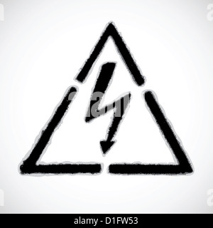 Avviso di pericolo segno - alta tensione Foto Stock