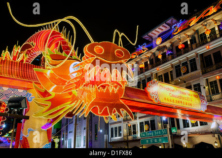 Capodanno cinese, New Bridge Road, Chinatown, Singapore, Sud-est asiatico, in Asia Foto Stock