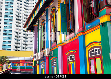 Patrimonio colorati Villa, la residenza di Tan Teng Niah, Little India, Singapore, Sud-est asiatico, in Asia Foto Stock