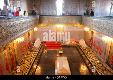 Interno del Mausoleo di Mohammed V, Rabat, Marocco, Africa Settentrionale, Africa Foto Stock