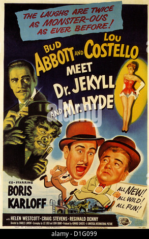 Abate e Costello Meet DR. JEKYLL e il sig. HYDE Poster per 1953 film con Bud Abbott e Lou Costello Foto Stock