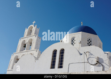 Chiesa di Pyrgos Kallistis, Santorini, Grecia Foto Stock