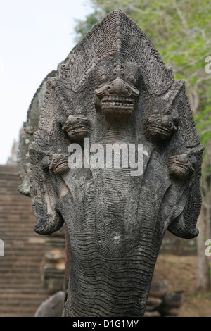 Naga snake scultura in Phnom Rung tempio, Thailandia, Sud-est asiatico, in Asia Foto Stock