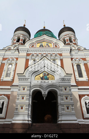 La Cattedrale Alexander Nevsky, un russo stile Reviival chiesa ortodossa, da Mikhail Preobrazhensky, Toompea, Tallinn, Estonia Foto Stock