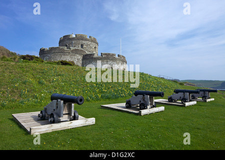 St Mawes castello, un'artiglieria fortezza costruita da Enrico VIII, Cornwall, England, Regno Unito, Europa Foto Stock