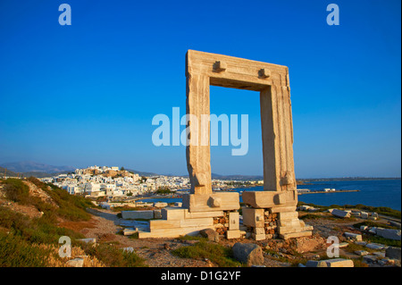 Gateway, Tempio di Apollo, sito archeologico, NAXOS, CICLADI, isole greche, Grecia, Europa Foto Stock